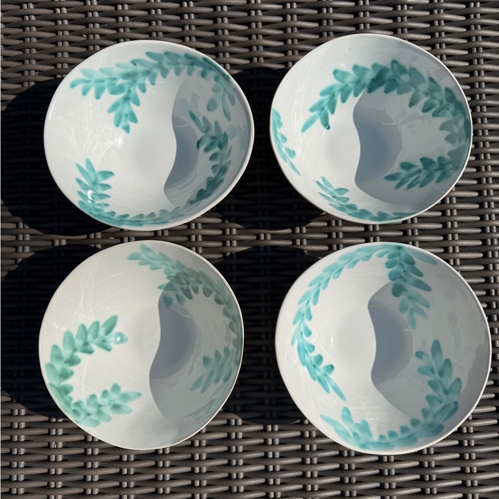 Frontgate Botanical Handmade Bowls - Set of 4 - NWT
